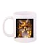 Fox Printed Coffee Mug White Gold Black