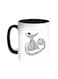 Arabic Letters Printed Coffee Mug Black/White 11ounce