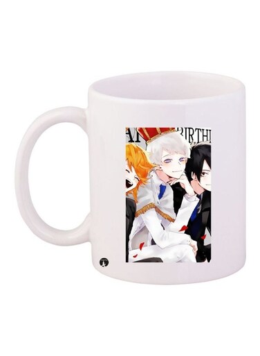 Anime Printed Coffee Mug White/Black/Red 11ounce