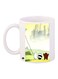 Cartoon Printed Coffee Mug White/Yellow/Brown 11ounce