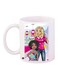 Cartoon Girls Printed Coffee Mug White/Pink/Brown 11ounce