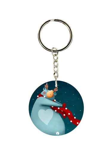 Bear Printed Single Sided Keychain
