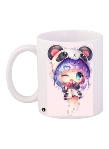 Anime Printed Coffee Mug White/Purple/Black