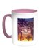 Beach Party Printed Coffee Mug Blue/White/Pink 11ounce