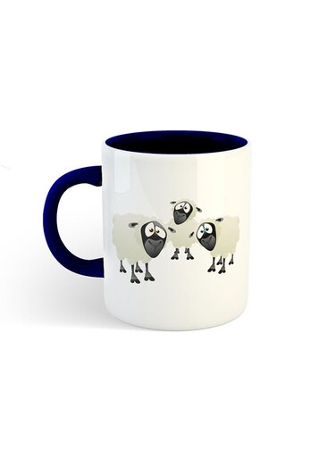 Eid Al-Adha Sheep Printed Mug White/Navy