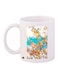 Flower Printed Coffee Mug White/Blue/Yellow 11ounce