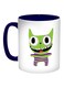 Crazy Cat Funny Printed Coffee Mug Blue/White/Green 11ounce