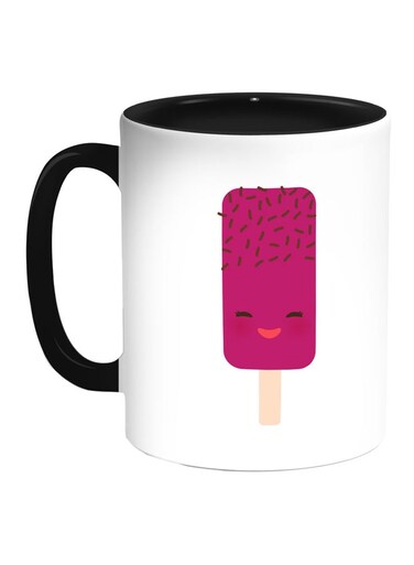 Cartoon Ice Cream Printed Coffee Mug Pink/White/Black