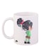 Printed Mug White/Green/Pink 11ounce