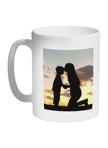 Mother And Child Printed Coffee Mug White/Black/Yellow 11ounce
