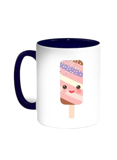 Cartoon Graphics - Ice Cream Printed Coffee Mug Blue/White 11ounce