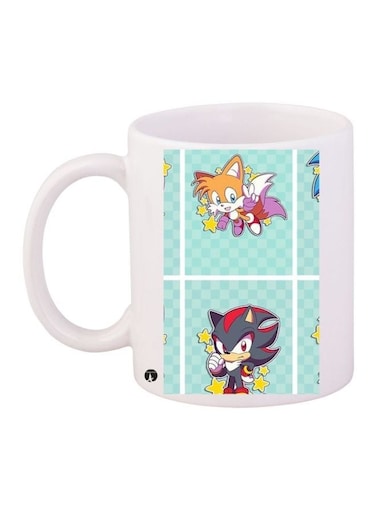 Sonic Printed Coffee Mug White/Green/Grey 11ounce