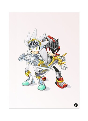 Video Game Sonic Metal Plate Poster White 15 x 20cm