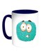 Colourful Monster Printed Coffee Mug White/Blue 11ounce