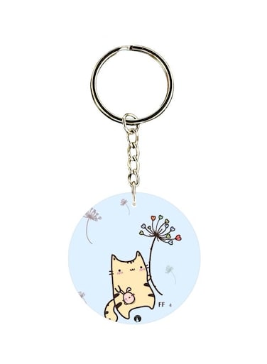 Cat Printed Single Sided Keychain