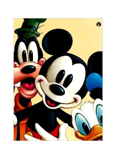 Mickey Mouse Themed Metallic Plate Black/Blue/White 20x15cm