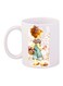 Girl Printed Coffee Mug White/Brown/Blue 11ounce