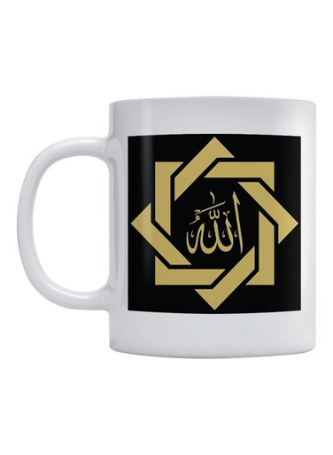 Islamic Art Allah Printed Mug White/Black/Gold