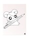 Metal Plate Of The Anime Hamtaro Poster Pink/White/Black