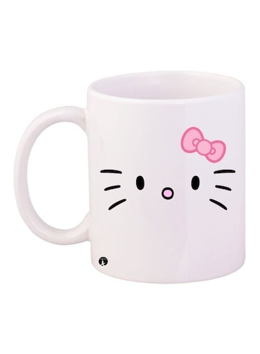 Hello Kitty Printed Coffee Mug White/Black/Pink 11ounce