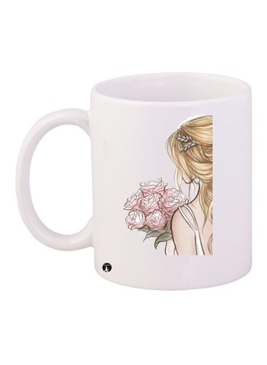 Printed Coffee Mug White/Pink/Yellow