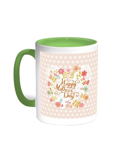Happy Mother's Day Printed Coffee Mug Green/White 11ounce