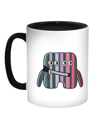 Cartoon Printed Coffee Mug Black/White/Pink