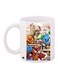 Cartoon Printed Coffee Mug White/Blue/Green 11ounce