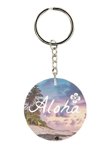 Double Sided English Phrases Printed Keychain