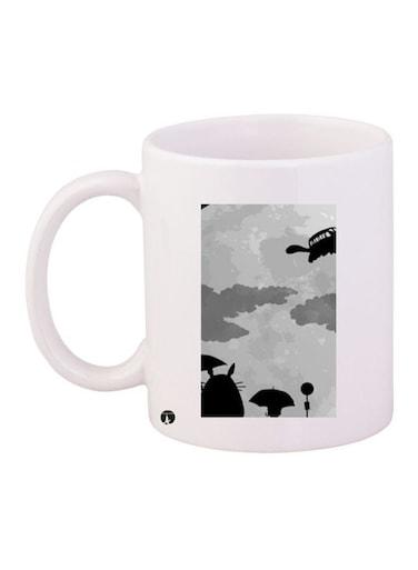 Cartoon Printed Coffee Mug White/Black/Grey 11ounce
