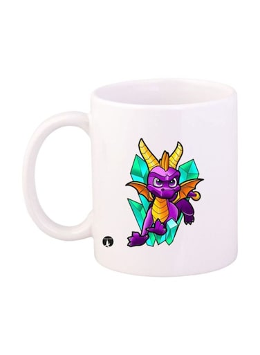 Spyro Video Game Printed Mug White/Purple/Yellow