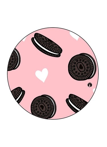Cookies Printed Fridge Magnet Pink/Brown/White 5.5 x 5.5cm