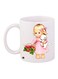 Girl Printed Coffee Mug White/Pink/Green