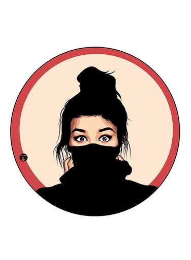 Girl Printed Fridge Magnet Multicolour