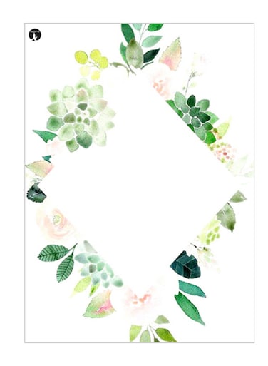 Printed Decorative Plate Multicolour 15 x 20cm
