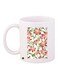Flowers Printed Coffee Mug White/Red/Green 11ounce