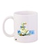 Cartoon Printed Ceramic Coffee Mug White/Green/Blue