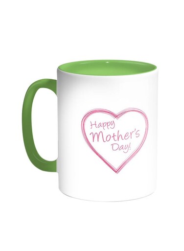 Happy Mother's Day Printed Coffee Mug Green/White 11ounce