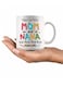 1pc "Mom &amp; Nana" 11oz Ceramic Coffee Mug - Heartwarming Dual-Title Design with Colorful Floral Accents, Dishwasher Safe, Perfect for Mother's Day &amp; Birthday Gifts, Mother's Day Mug Playful Lettering Mug Durable Ceramic, Coffee Bar Accessories