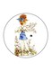 Cute Girl Printed Fridge Magnet Multicolour 5.5 x 5.5cm
