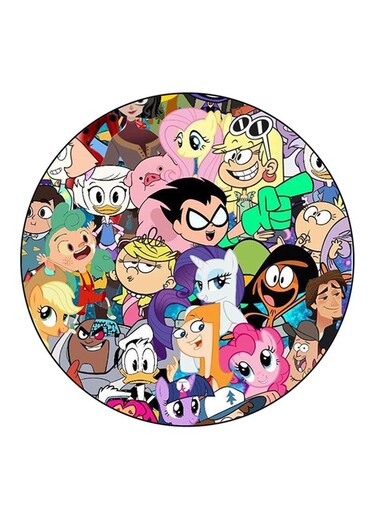 Cartoons Printed Fridge Magnet Round Multicolour