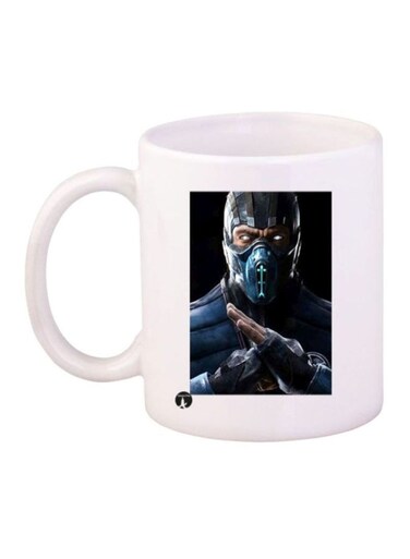 Mortal Kombat Printed Coffee Mug White/Black/Blue