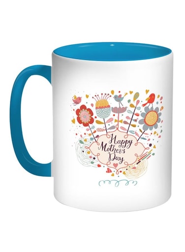 Happy Mother's Day Printed Coffee Mug White/Blue/Red