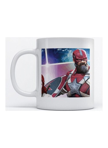 Mug Red Guardian for Coffee and Tea White