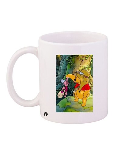 Winnie-The-Pooh Printed Coffee Mug White/Green/Brown 11ounce