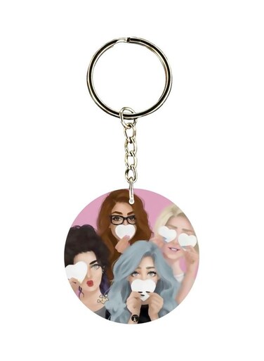 Girls Printed Dual Sided Keychain