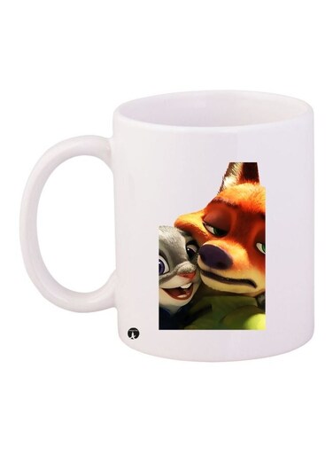 Zootopia Printed Coffee Mug White/Brown/Green 11ounce
