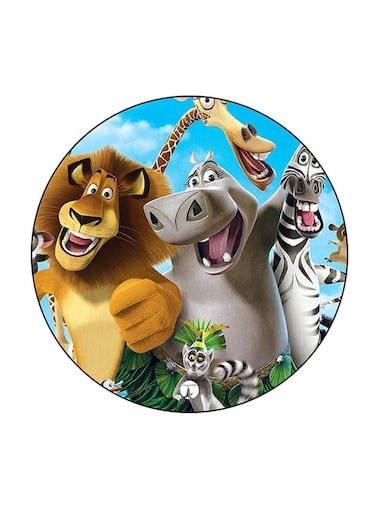 Madagascar Printed Fridge Magnet Round Multicolour