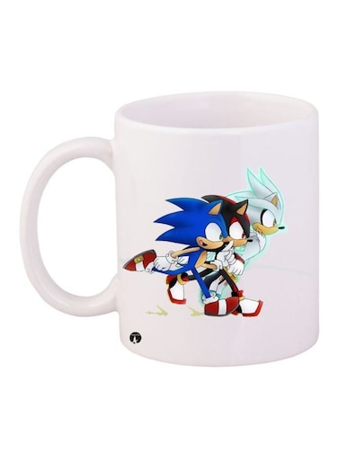 Sonic The Hedgehog Printed Coffee Mug White/Red/Blue 11ounce