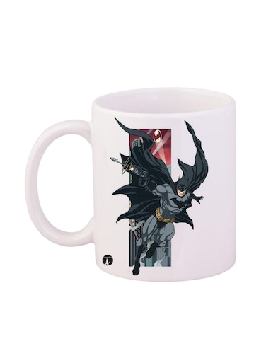 Batman Printed Coffee Mug White/Black/Red 11ounce